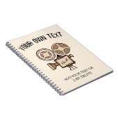 Filmmaker, filmproducent, regisseur, acteur. notitieboek (Rechterzijde)