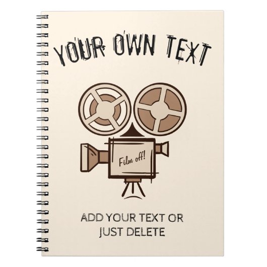 Filmmaker, filmproducent, regisseur, acteur. notitieboek (Voorkant)