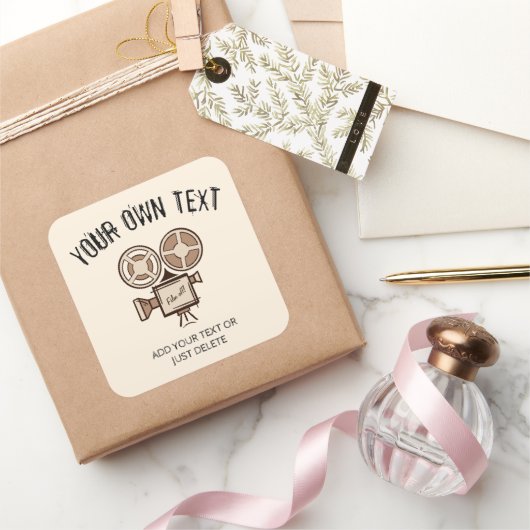 Filmmaker, filmproducent, regisseur, acteur. vierkante sticker (Geschenken)