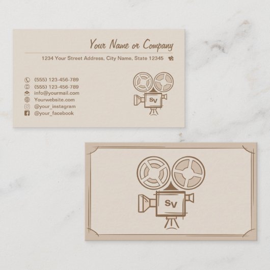 Filmmaker, filmproducent, regisseur, acteur. visitekaartje (Voorkant / Achterkant)