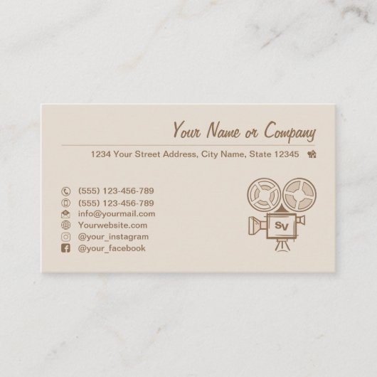 Filmmaker, filmproducent, regisseur, acteur. visitekaartje (Voorkant)