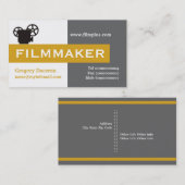 Filmmaker grijs, oogstend visitekaartje (Voorkant / Achterkant)