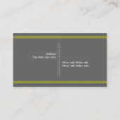 Filmmaker grijs, wit, met olijfgroen oogmerk visitekaartje (Achterkant)