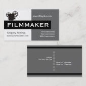 Filmmaker grijs, wit, zwart in het oog vallend visitekaartje (Voorkant / Achterkant)