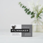 Filmmaker grijs, wit, zwart in het oog vallend visitekaartje (Staand voorkant)