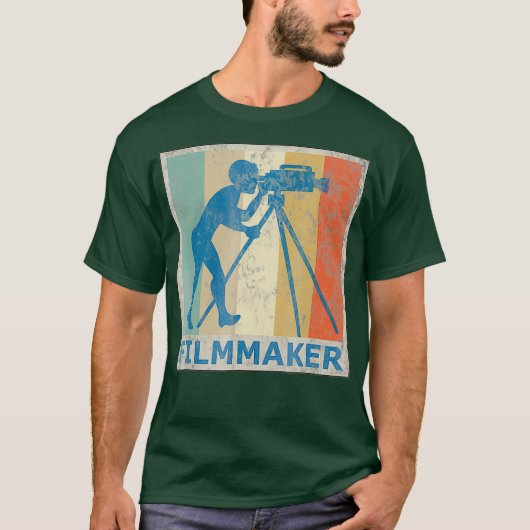 filmmaker met Retrostijl T-shirt (Voorkant)