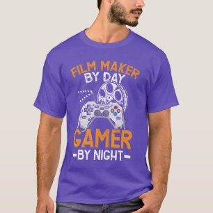 Filmmaker Overdag Gamer 's Nachts Film Maken Gamen T-shirt