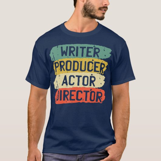Filmmaker Producer Schrijver Actor en Film Retro T-shirt (Voorkant)
