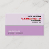 Filmmaker/regisseur/filmmaker visitekaartjes (Achterkant)