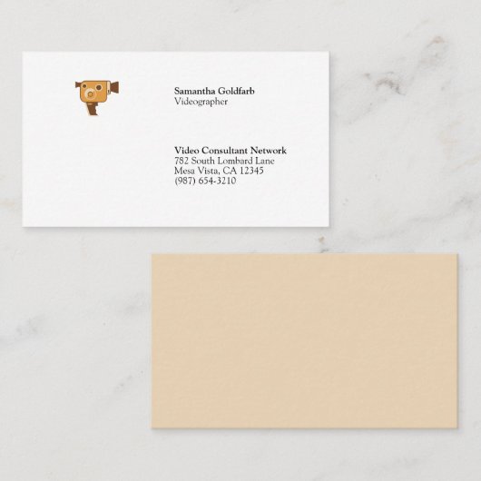 Filmmaker voor filmcamera's Minimale stijl Visitekaartje (Voorkant / Achterkant)