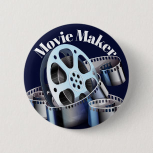 Filmmaker Zilver geplateerd Ketting Ronde Button 5,7 Cm