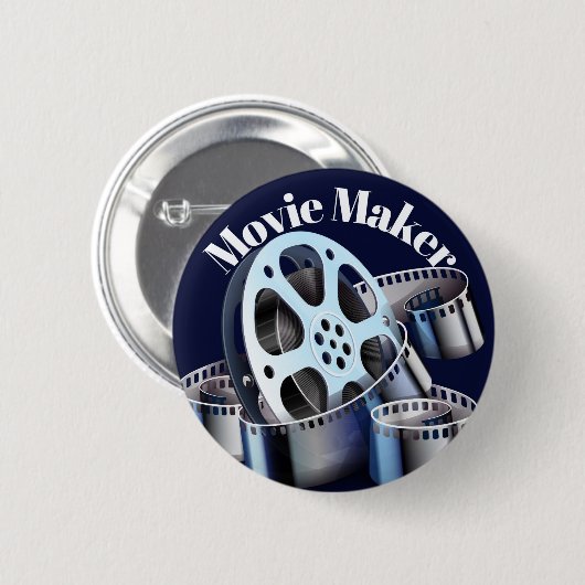 Filmmaker Zilver geplateerd Ketting Ronde Button 5,7 Cm (Voorkant /achterkant)