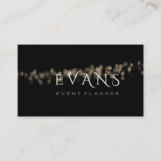 Filmmaker - zwarte goudlampjes afsprakenkaartje (Voorkant)