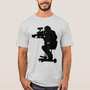 Filmmakers Silhouette grijze halfgemonteerde manne T-shirt
