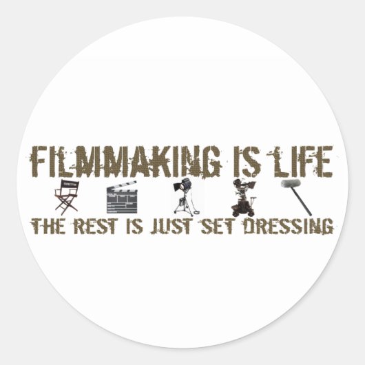 Filmmaking is leven ronde sticker (Voorkant)