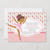 Filmmeisje Floral Pink Ballerina Birthday Kaart (Voorkant)
