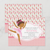 Filmmeisje Floral Pink Ballerina Birthday Kaart (Voorkant / Achterkant)