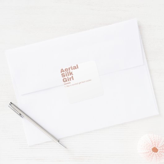 Filmmeisje - zijderoute vierkante sticker (Envelop)