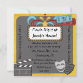 Filmnacht Aangepaste uitnodiging voor geboorte van (Achterkant)
