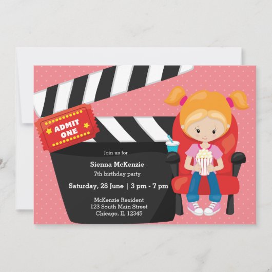 Filmnacht * achtergrondkleur kiezen kaart (Voorkant)