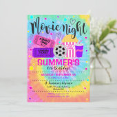 Filmnacht Bioscooppartij Kaart (Staand voorkant)