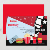 Filmnacht - Birthday Party Invitation Kaart (Voorkant / Achterkant)