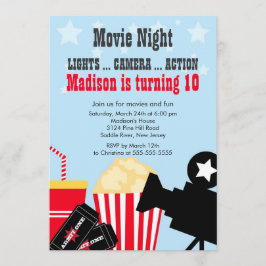 Filmnacht - Birthday Party Invitation Kaart