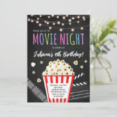 Filmnacht - Birthday Party Invitation Kaart (Staand voorkant)