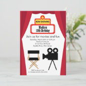 Filmnacht - Birthday Party Invitation Kaart (Staand voorkant)