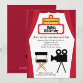 Filmnacht - Birthday Party Invitation Kaart (Voorkant / Achterkant)