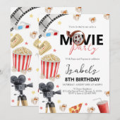 Filmnacht Birthday Party Kaart (Voorkant / Achterkant)
