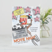 Filmnacht Birthday Party Kaart (Staand voorkant)