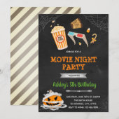 Filmnacht halloween-uitnodiging bedankkaart (Voorkant / Achterkant)