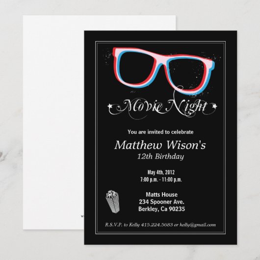 Filmnacht Kaart (Voorkant / Achterkant)