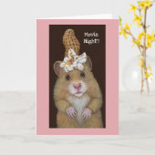 Filmnacht met Lester de hamster kaart (Gele Bloem)