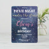 Filmnacht onder de verjaardagsuitnodigingen van de kaart (Staand voorkant)