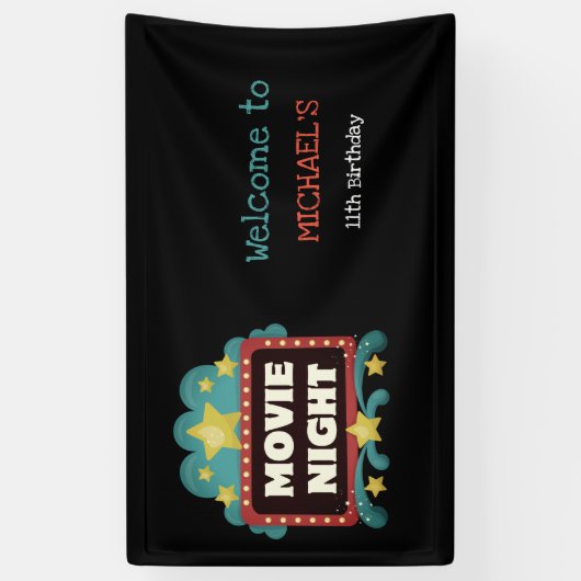 Filmnacht op dag van geboorte Bioscoopverwelkoming Spandoek (Verticaal)
