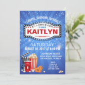 Filmnacht over Birthday Party Kaart (Staand voorkant)