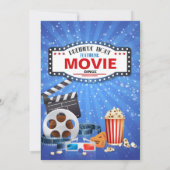 Filmnacht over Birthday Party Kaart (Achterkant)