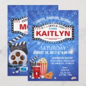 Filmnacht over Birthday Party Kaart (Voorkant / Achterkant)