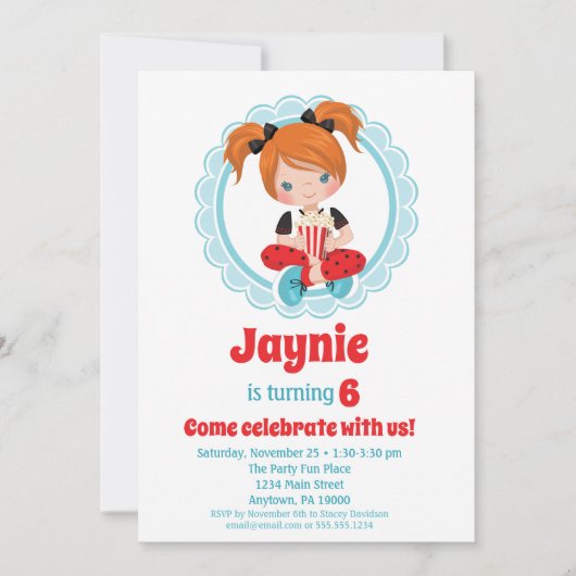 Filmnacht Roodhaar Meisjes Vervroeging Kaart (Voorkant)