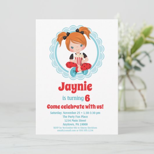 Filmnacht Roodhaar Meisjes Vervroeging Kaart (Staand voorkant)