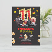 Filmnacht, theater - 11th Birthday Uitnodiging (Staand voorkant)
