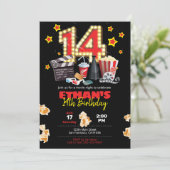 Filmnacht, theater - 14th Birthday Uitnodiging (Staand voorkant)