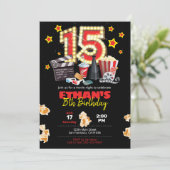 Filmnacht, theater - 15th Birthday Uitnodiging (Staand voorkant)
