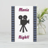 filmnacht uitnodigen kaart (Staand voorkant)