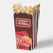 Filmnacht Verjaardag Custom Rode bank Bedankdoosjes (Voorkant)