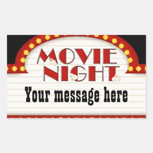 Filmnachtteken toevoegen berichtensticker rechthoekige sticker (Voorkant)