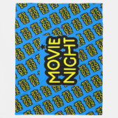 Filmnachttekst op blauwe vlootsbank fleece deken (Voorkant)