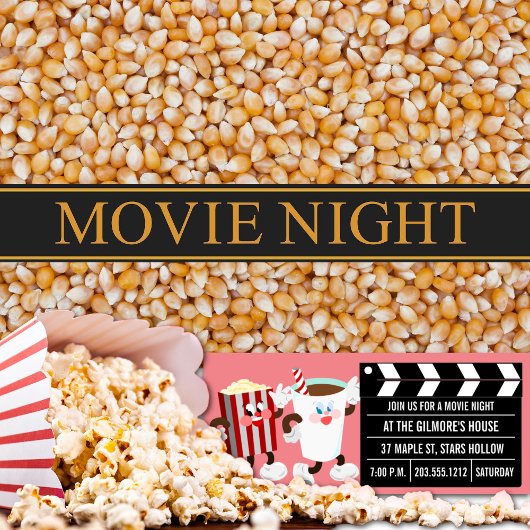 Filmnachtuitvindingen (roze) kaart